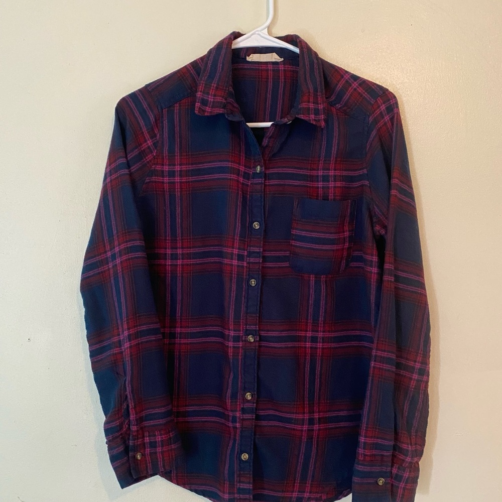 Hollister Women’s Red and Blue Plaid Shirt